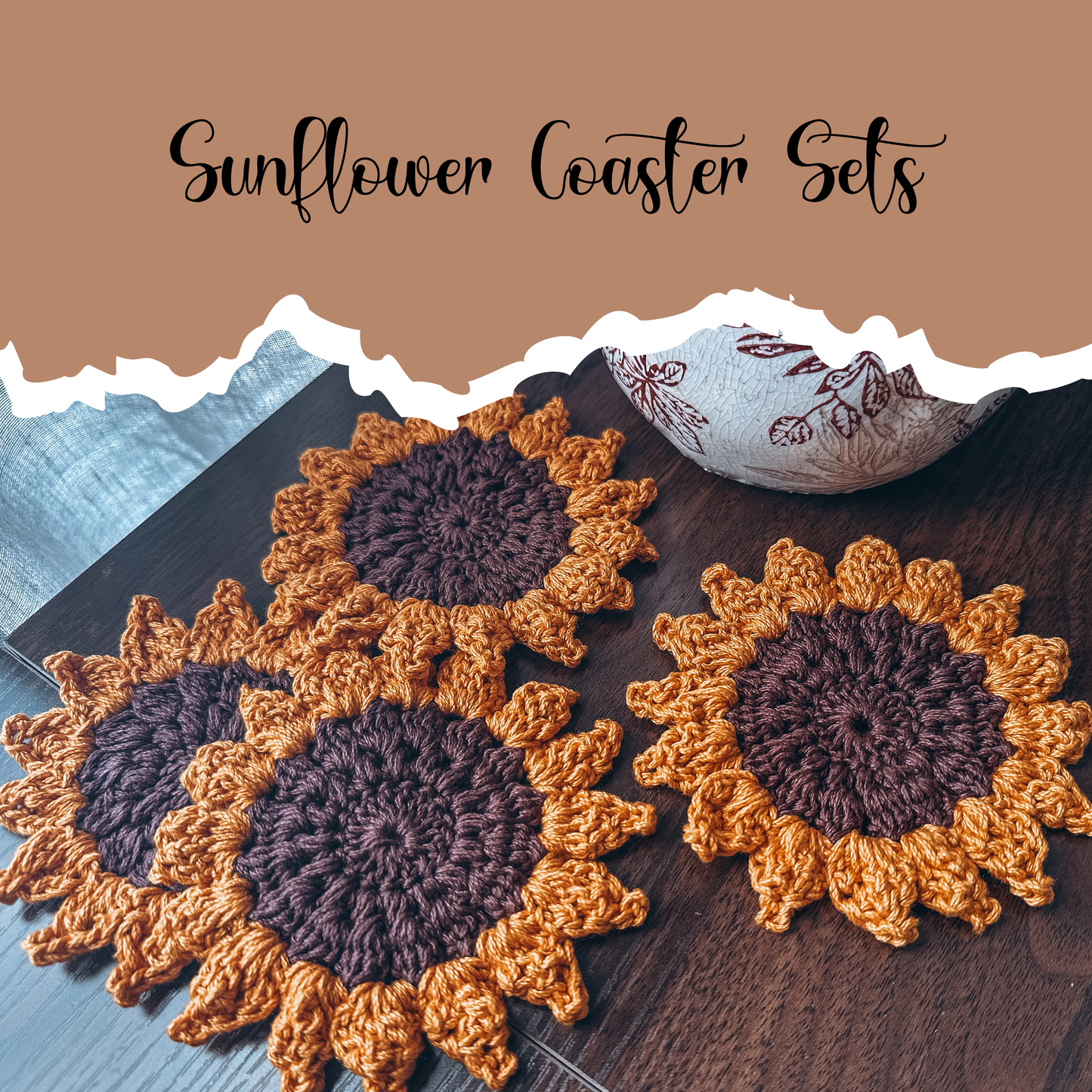 Sunflower Coaster Set