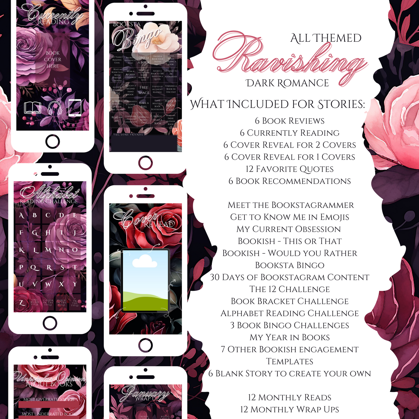 Ravishing Dark Romance Bookstagram Templates