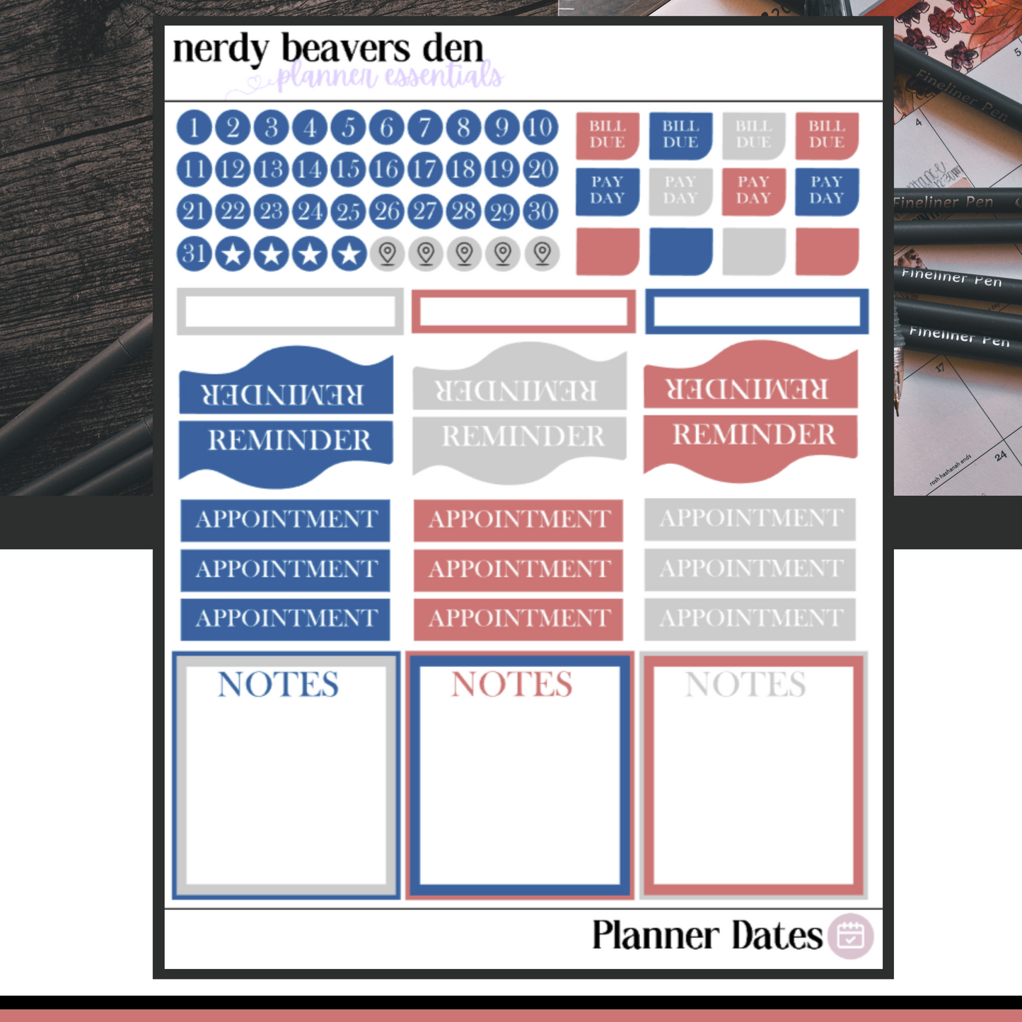 Planner Dates Stickers