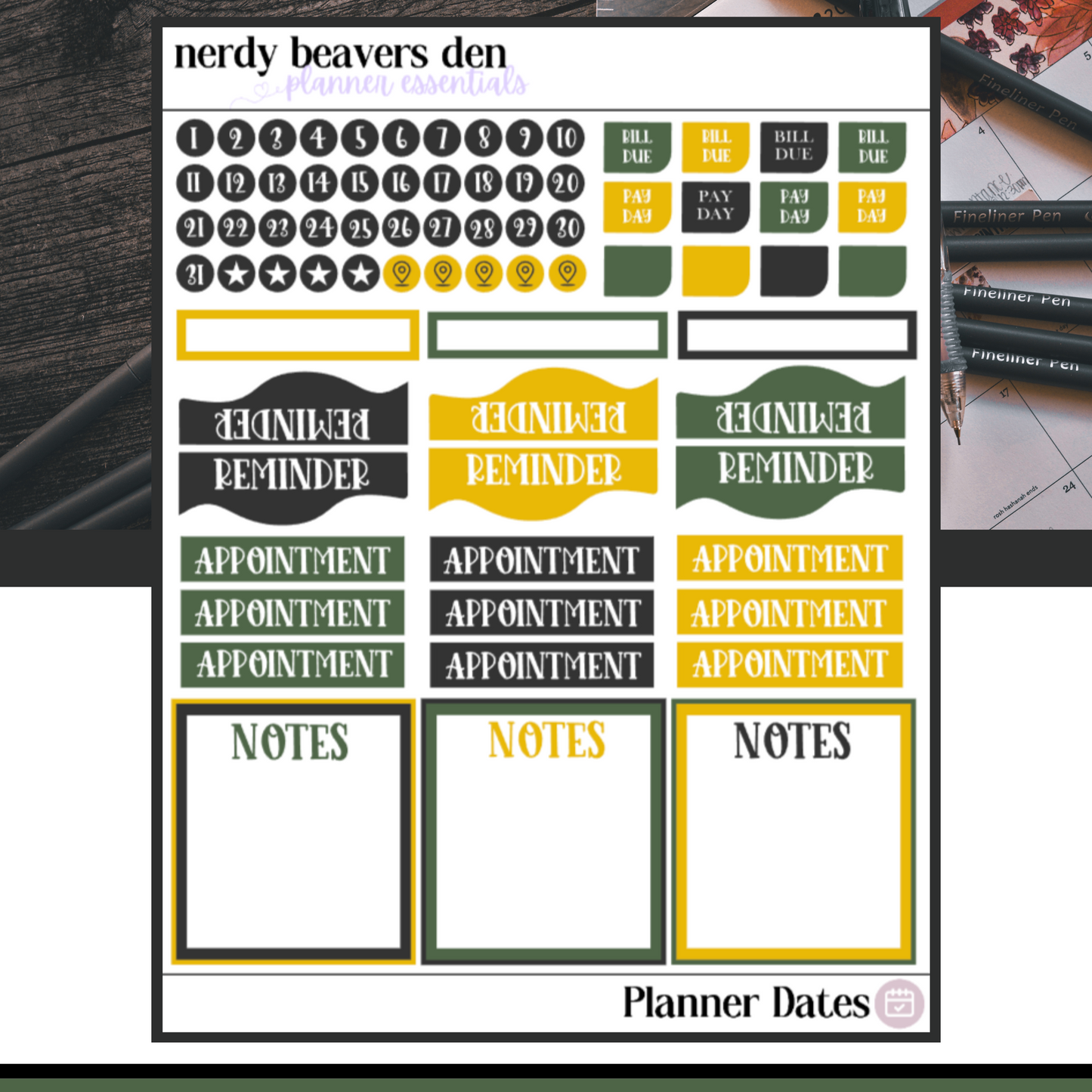 Planner Dates Stickers