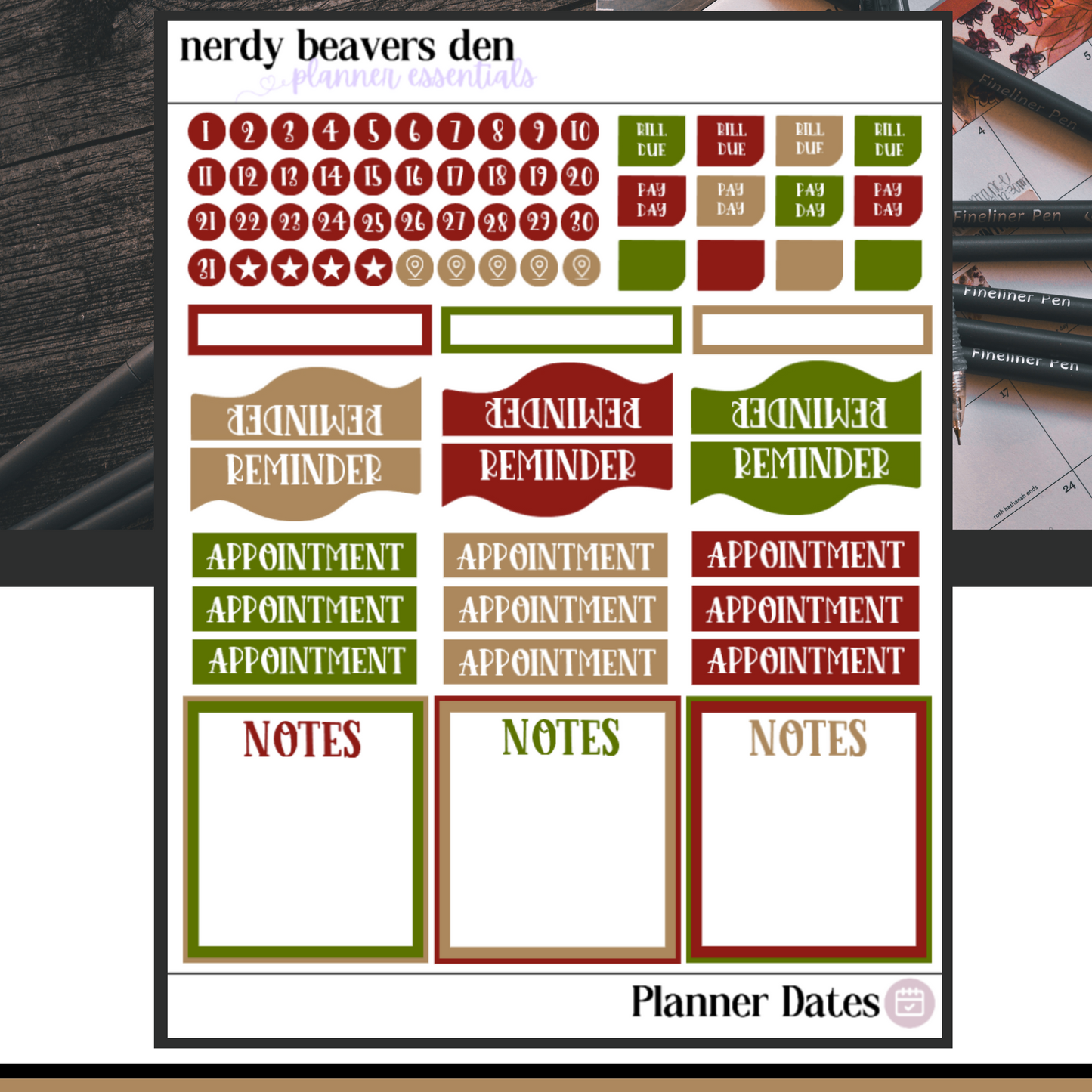 Planner Dates Stickers