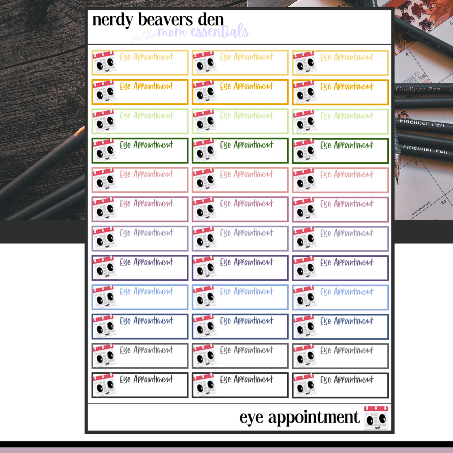 Eye Appointment Stickers